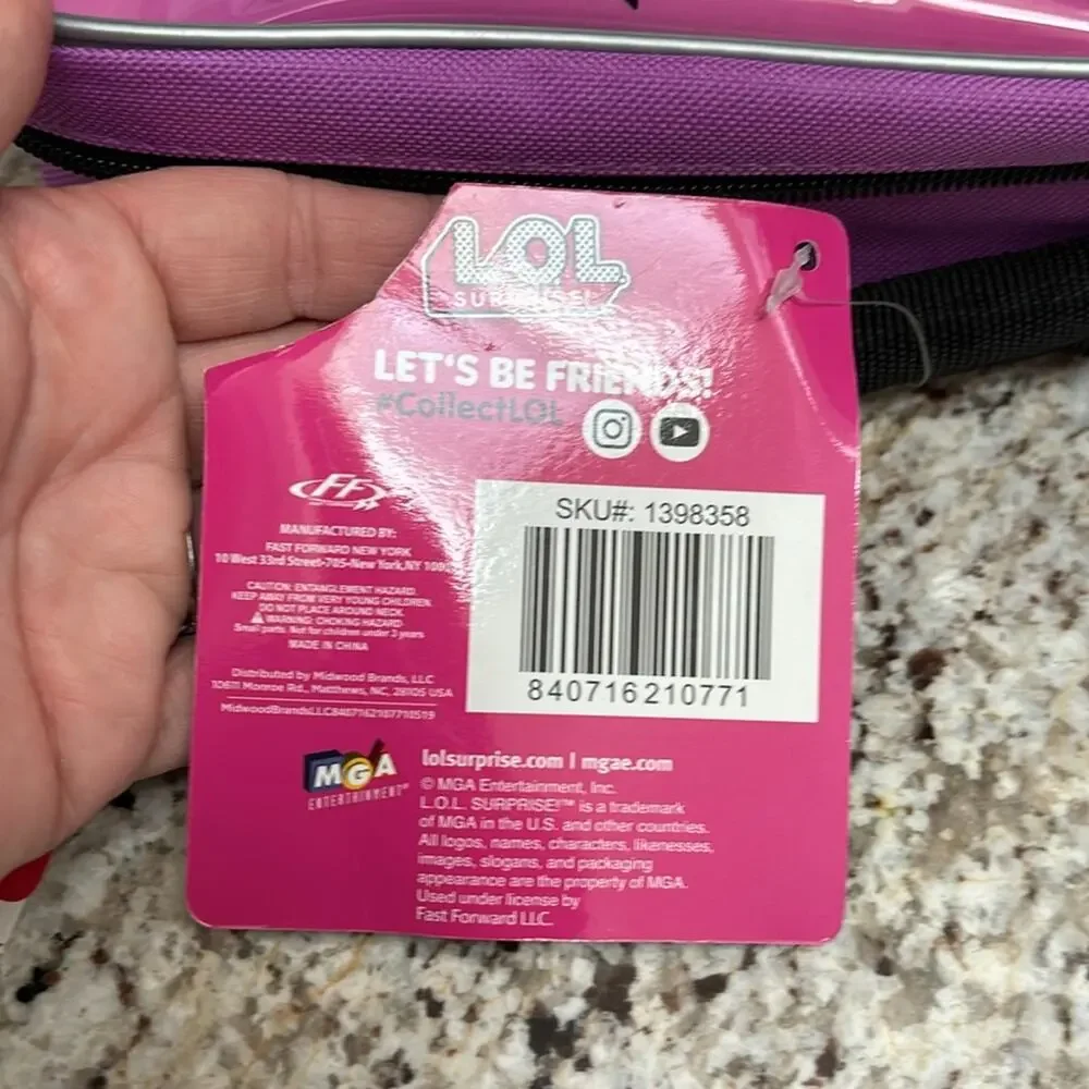 LOL Surprise lunchbox insulated with go team glitter pink silver purple nwt